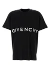 Givenchy Blackwhite Logo Embroidery T-shirt In Black