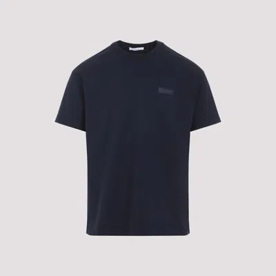 Givenchy Black Crewneck T-shirt With Logo Patch On The Front In Cotton Man