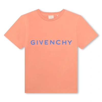 Givenchy Kids' T-shirt Con Logo In Albicocca