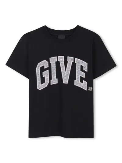 Givenchy Kids' T-shirt Con Stampa In Black
