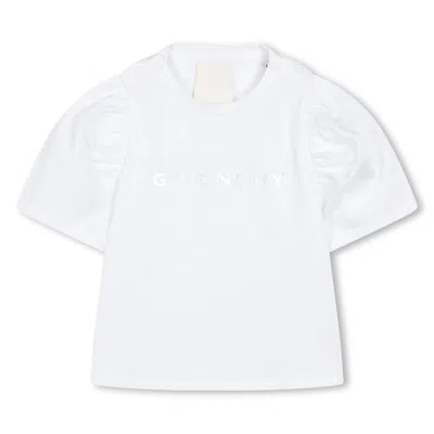 Givenchy Kids' T-shirt Con Stampa Logo In Bianco