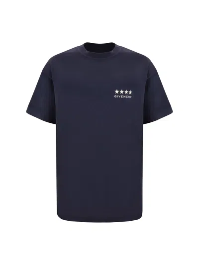 Givenchy 4g-print Cotton T-shirt In Deep Blue