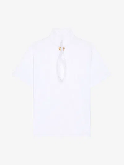 Givenchy T-shirt In Cotton With Buttoned Collar In White