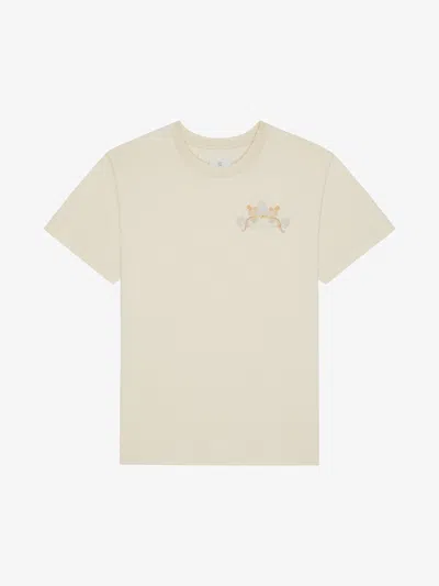 Givenchy T-shirt En Coton Avec Broderie Baroque In Clay