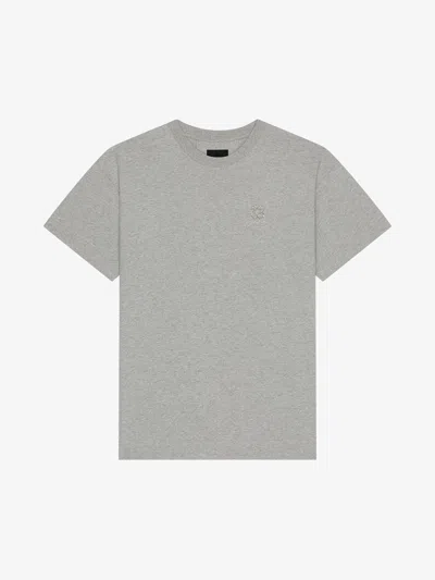 Givenchy T-shirt In Cotton With Crystals And 4g Detail In Grey