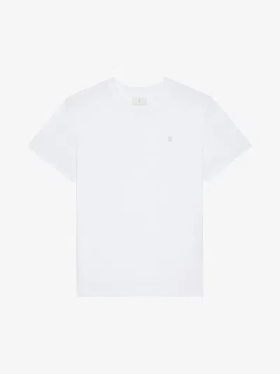 Givenchy T-shirt In Mercerized Cotton With 4g Detail In White