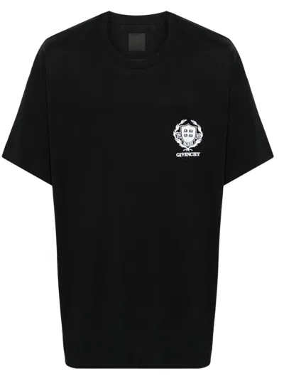 Givenchy T-shirt  Crest In Cotone In Black