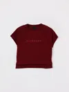 Givenchy Burgundy T-shirt For Girl With Logo In Burgundy