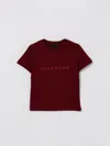Givenchy Burgundy T-shirt For Girl With Logo In Burgundy