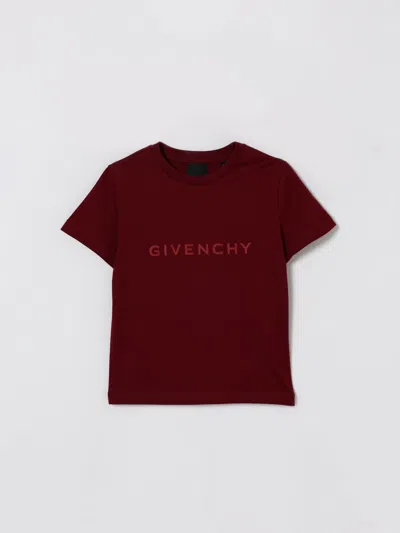GIVENCHY T-SHIRT GIVENCHY KIDS COLOR BURGUNDY,436084050