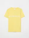 Givenchy Kids Logo Print T-shirt In Yellow