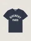 Givenchy Navy Short-sleeved T-shirt With Logo In Blue