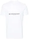 Givenchy White Crewneck T-shirt With Logo Print In Cotton Man