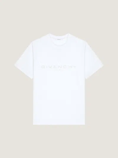 GIVENCHY T-SHIRT IN COTTON AND SILK WITH GIVENCHY PARIS JACQUARD