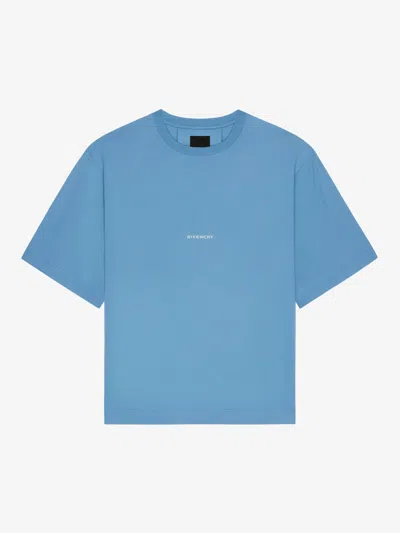 Givenchy T-shirt In Cotton  Sun Stars In Bleu Acier