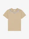 Givenchy T-shirt In Cotton With Crystals And Pearls In Beige Cappuccino