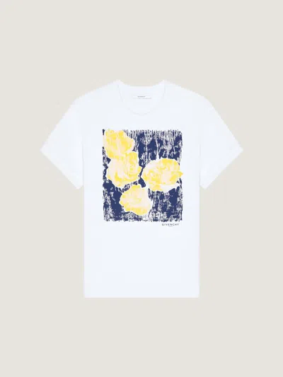 Givenchy T-shirt In Cotton With Flowers Print In Multi