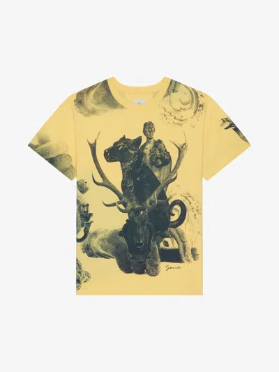 Givenchy T-shirt In Cotton With Hubert Objects Print In Banana