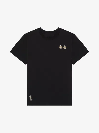 Givenchy T-shirt In Cotton With Patches In Black
