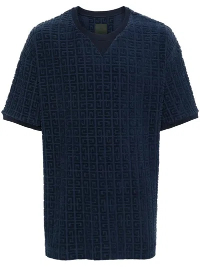 Givenchy 4g Cotton Towelling T-shirt In Blue