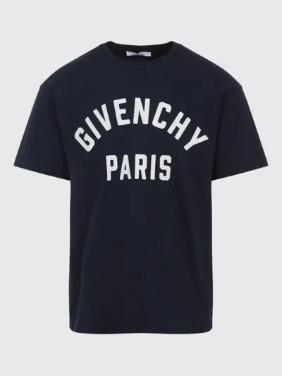 Givenchy Men Black Crewneck T-shirt With Maxi Logo Lettering On The Front In Cotton Man