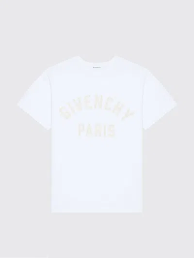 Givenchy White T-shirt With Maxi Logo On The Front In Cotton Man