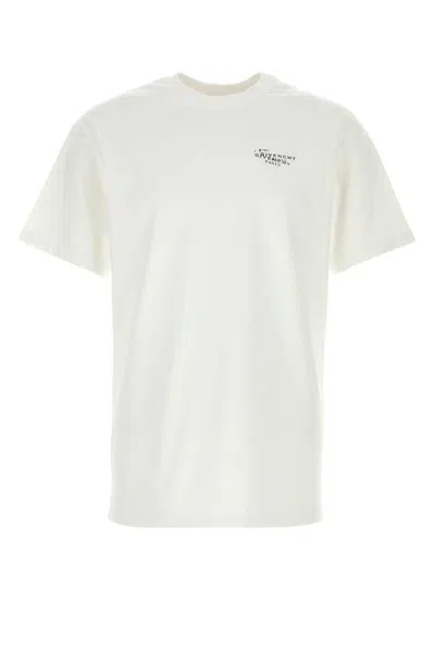 Givenchy White Crew Neck T-shirt With Logo On Front And Back In Cotton Man