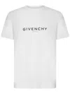 Givenchy White Crewneck T-shirt With Logo Print In Cotton Man In White