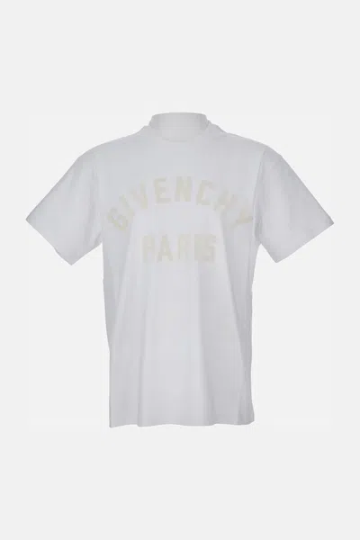 Givenchy White T-shirt With Maxi Logo On The Front In Cotton Man
