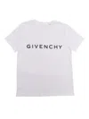 Givenchy White Crewneck T-shirt With Printed Logo In Cotton Boy In White