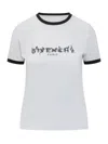 Givenchy White Crewneck T-shirt With Logo Lettering On The Front And 4g Logo On The Rear In Cotton S In White/black