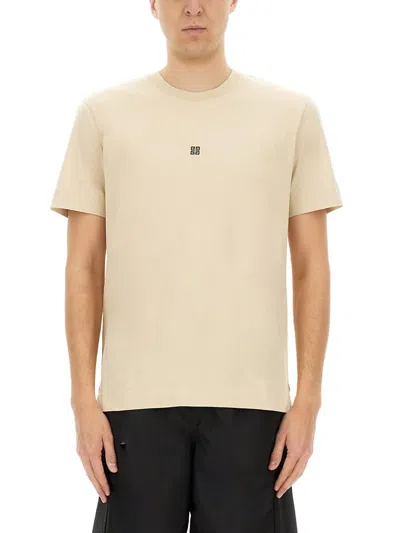 Givenchy Crew Neck Short Sleeves T-shirts In Beige