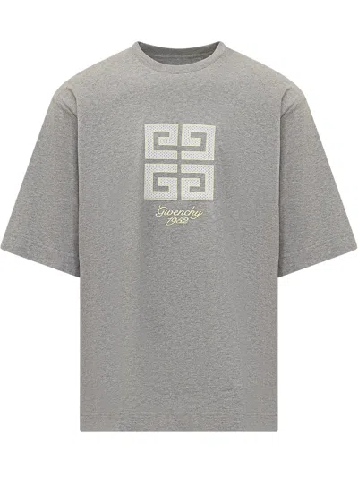 Givenchy 4g T-shirt In Cotton In Light Grey Melange