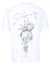 Givenchy T-shirt In Cotton With Chandelier And Snake Print In White