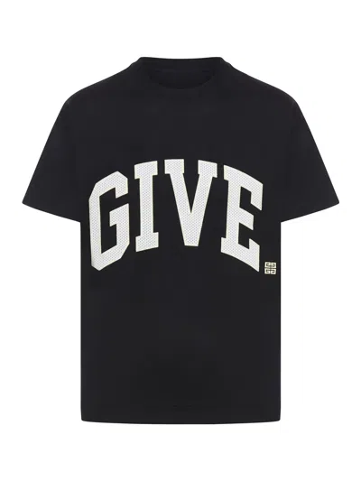 Givenchy Logo-embroidered Cotton T-shirt In Black