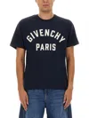 Givenchy Navy Short-sleeved T-shirt With Logo In Black