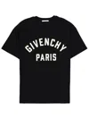 Givenchy Men Black Crewneck T-shirt With Maxi Logo Lettering On The Front In Cotton Man In Black