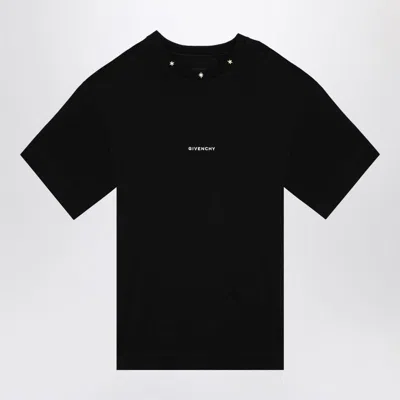 Givenchy Logo And Stars-embroidered T-shirt In Black