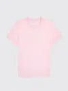 Givenchy Crew Neck Short Sleeve Straight Hem Top In Pink