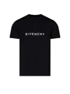 Givenchy Cotton Reverse Slim Fit T-shirt With Signature Print In Black