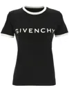 Givenchy Black Crewneck T-shirt With Logo Lettering On The Front And 4g Logo On The Rear In Cotton S