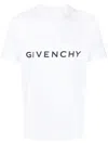 Givenchy White Crewneck T-shirt With Logo Print In Cotton Man