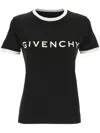 Givenchy Black Crewneck T-shirt With Logo Lettering On The Front And 4g Logo On The Rear In Cotton S In Black