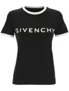 Givenchy Black Crewneck T-shirt With Logo Lettering On The Front And 4g Logo On The Rear In Cotton S In Black