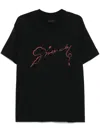 Givenchy Black Crewneck T-shirt With Logo Lettering On The Front And Maxi Logo Print On The Rear In Cotton Ma In Black