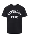 Givenchy Men Black Crewneck T-shirt With Maxi Logo Lettering On The Front In Cotton Man In Black