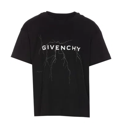 Givenchy Men's Lightning Logo Boxy T-shirt In Black