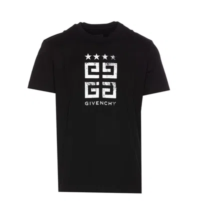Givenchy 4g Stars棉质针织t恤 In Black