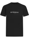 Givenchy Cotton Reverse Slim Fit T-shirt With Signature Print In Black