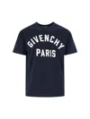 Givenchy Navy Short-sleeved T-shirt With Logo In Blue